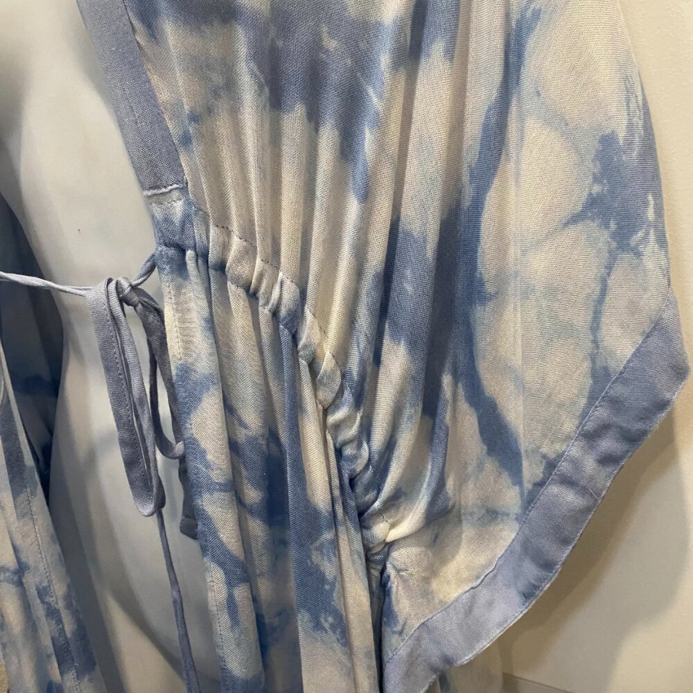 CALVIN KLEIN TYE DYE TIE FRONT MIDI COVER UP - Picture 5 of 6